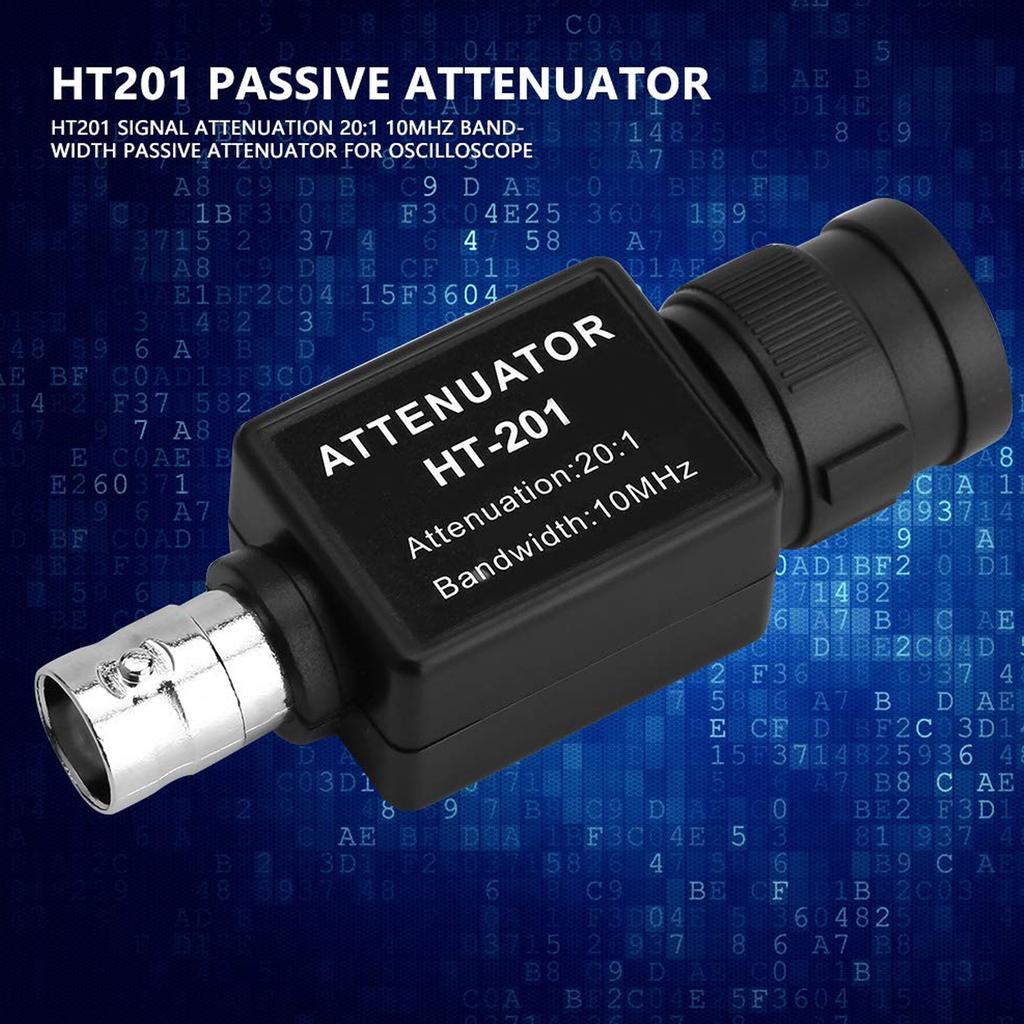 HT201 Passive Attenuator 20: 1 10MHz Bandwidth Signal Attenuation for Oscilloscopes