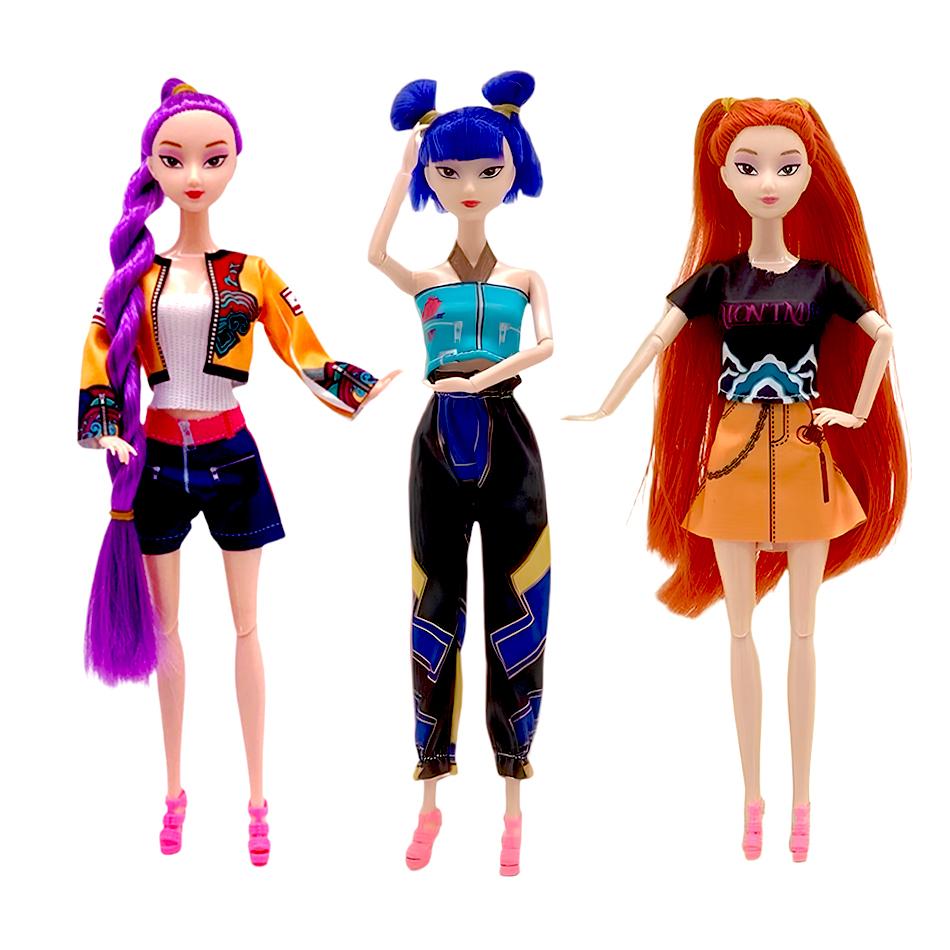 30cm K-Pop Demon Hunters Anime Kpop Girl Group Cartoon Rumi Zoey Mira Action Figures Vinyl Figurines Model Dolls Girls Xmas Gift