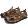 Мужские сандалии, сшитые вручную, мужская повседневная обувь, сандалии из искусственной кожи, тапочки, открытая пляжная обувь