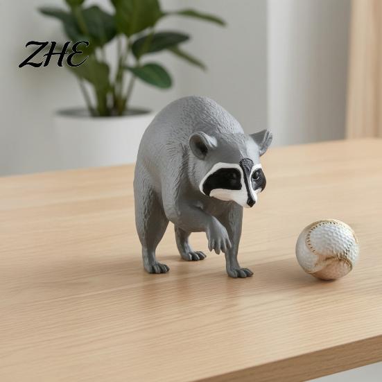 Quirky Table Decorations 3D Printed Racoon Figurine, Cute Raccoon Statue, Funny Desk Buddy, Dorm Room Accents Small Animal Collectible Figure for Home