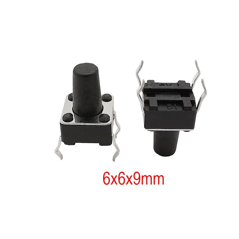 50Pcs 6x6mm Tactile Tact Mini Push Button Switch PCB Panel Momentary DIP 4 Pin Self-Reset Switch 6*6*4.3/5/6/7/8/9/10/11/12/13MM