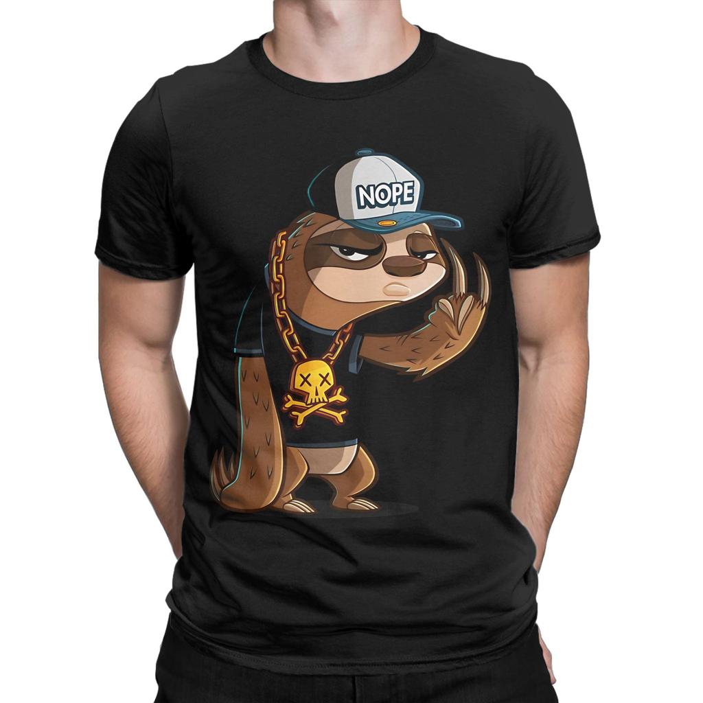 Nope Urban Sloth Graphic 100 Cotton Tshirt Sloth Flash Tops Tees For Unisex