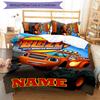 3pcs Blaze and the Monster Machines2 Cover Set - Personalized Name, HD Printed Bedding with 1 Cover and 2 Pillowcases - Perfect for Home Decor,