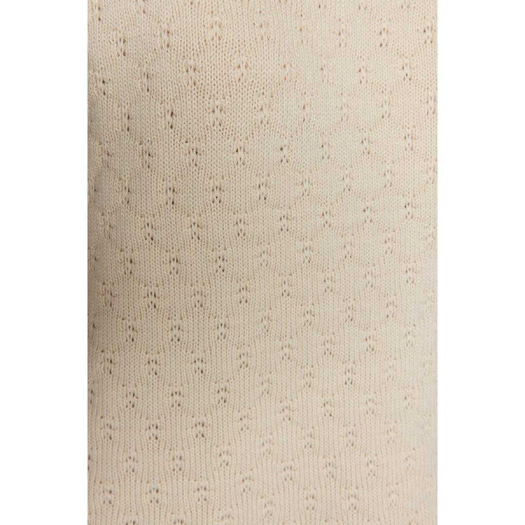 Stone High Collar Honeycomb Pattern Knitted Knitwear Sweater Tctaw24ak00020