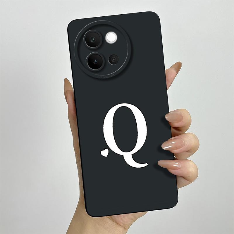 For Vivo V40 Lite Case 2024 Cute Letters Shockproof Capa Liquid Silicone Back Protector Phone Cover For Vivo V40 Lite 5G Bumper
