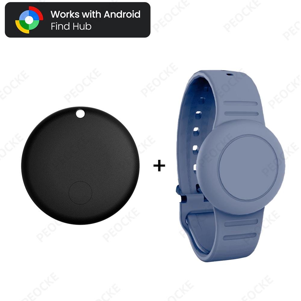 Умная метка местоположения Работает с Android Google Find Hub GPS-трекер от потери Bluetooth-локатор С регулируемым силиконовым браслетом