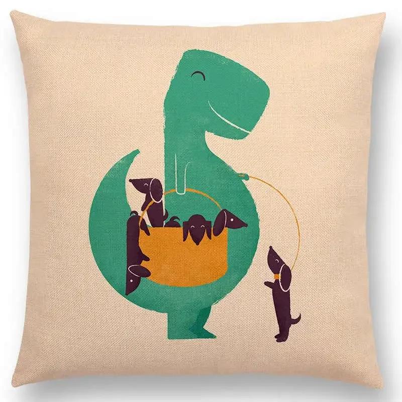 Последние мультяшные животные Милая акула Кошка Птица Жираф Пингвин Кит Белый медведь Бегемот Панда Чехол для подушки Автомобильный диван Наволочка