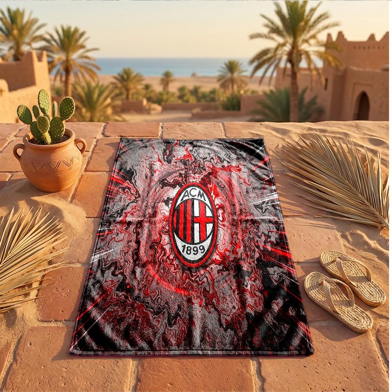 Пляжное полотенце из микрофибры с принтом AC Milan, быстросохнущее, впитывающее, большого размера, для пляжа, плавания, путешествий