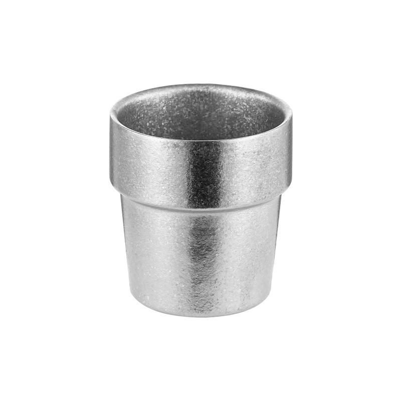 Folding Double-Layer Titanium Cup: Insulated and Portable for Coffee, Tea, or Wine