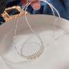 S911 sterling silver broken silver necklace women's simple light luxury high-end accessories natural freshwater pearl smile collarbone chain