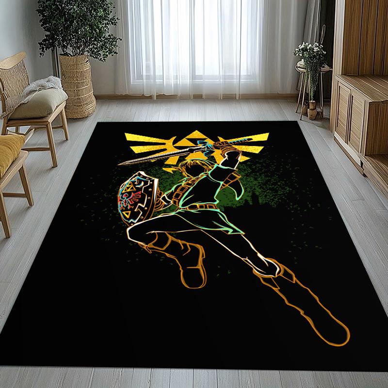 Retro Z-Zelda Cartoon Link Games Living Room Non-Slip Area Rug Soft Carpet for Bedroom Kids Playroom Sofa,Home Decor Doormat