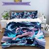 3pcs Hashibira Inosuke Design Cover Set - HD Printed Bedding with 1 Cover and 2 Pillowcases - Perfect for Home and Dorm Decor