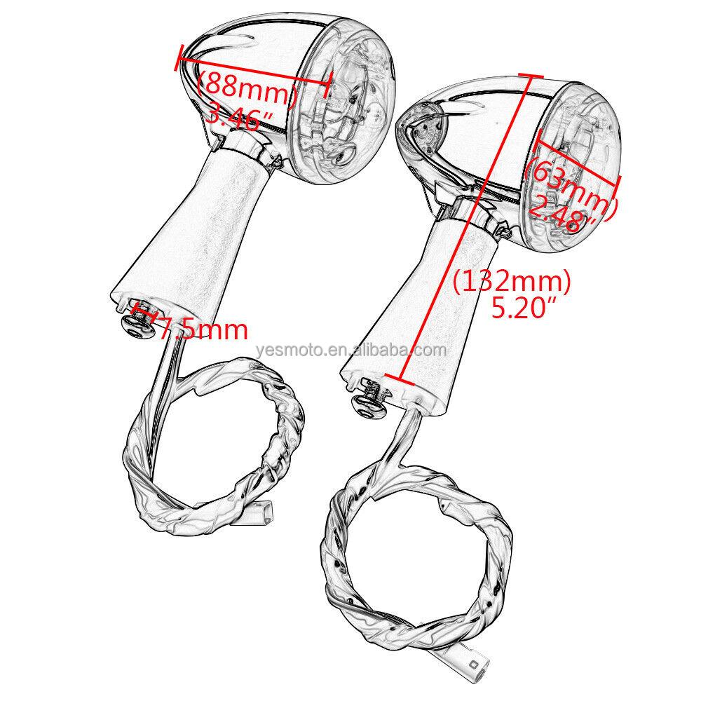 Chrome Rear LED Bulbs Turn Signal Lights for Indian Scout Sixty BOBBER 2014 2015 2016 2017 2018 2019