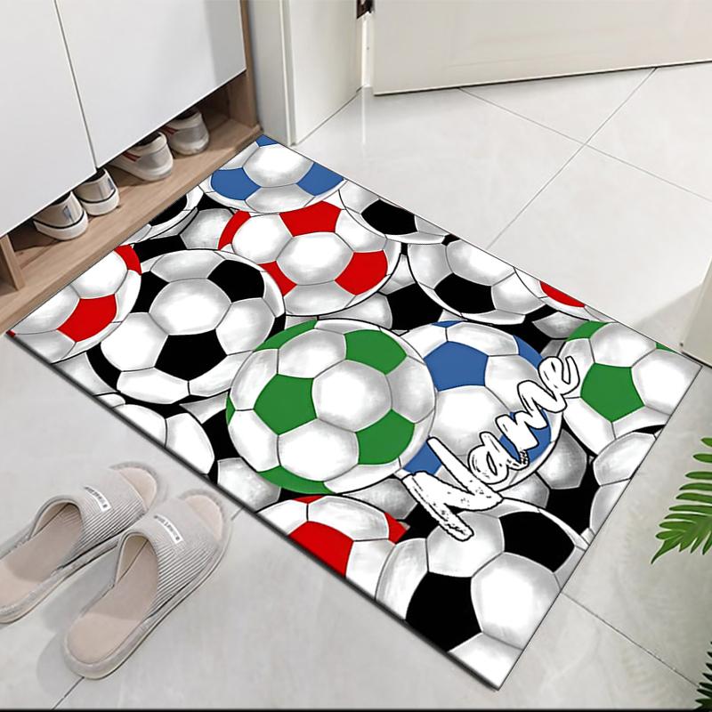 Custom Name Soccer Printed Carpet, for Office Chair Living Room Bedroom Kitchen Room Decor Gifts.