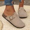 Тапочки женские на толстой подошве повседневные с пряжкой на ремне Boken Shoes Half Support