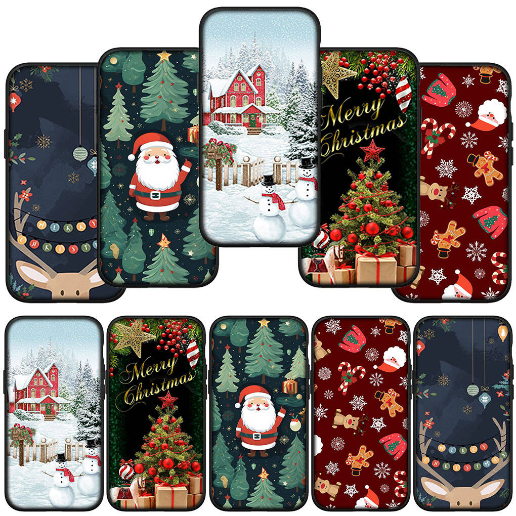 Чехол для телефона Samsung Galaxy S25 S23 S22 S24 Ultra FE A05 A06 A15 A16 A36 A37 A35 A54 A55 A56 A57 A25 A26 A53 Дед Мороз С Рождеством Олень Чехол