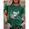 Женские футболки с рисунком черепа и колы из хлопка с круглым вырезом и коротким рукавом на каждый день, модные футболки на Хэллоуин для женщин