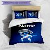 3pcs Custom Name Astro Bot Bedding Set Duvet Cover Closure Includes 1 Duvet Cover & 2 Pillowcases for All Seasons Bedroom Decor