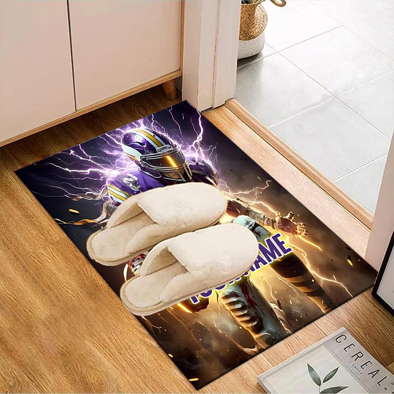 1PC Custom Name Electric Football Player Theme Floor Mat Ideal for Living Room, Game Rooms, Office, Bedroom,Floor Mat Playful Design236