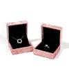Organizer Gift Packaging Box Jewelry Box Necklace Box Ring Storage Case Pink Velvet Ring Box