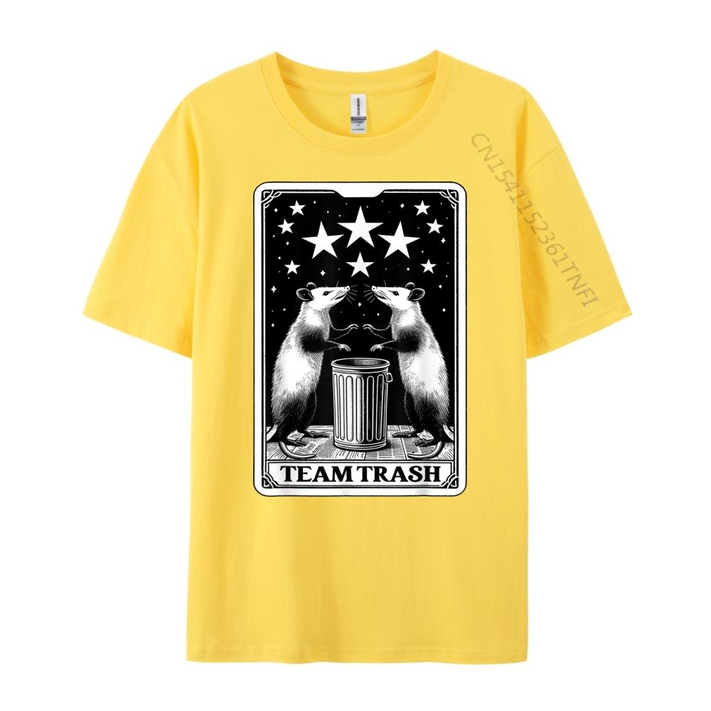Tarot Card Team Trash Crescent Moon Opossum Raccoon White T Shirt Unisex Breathable Harajuku