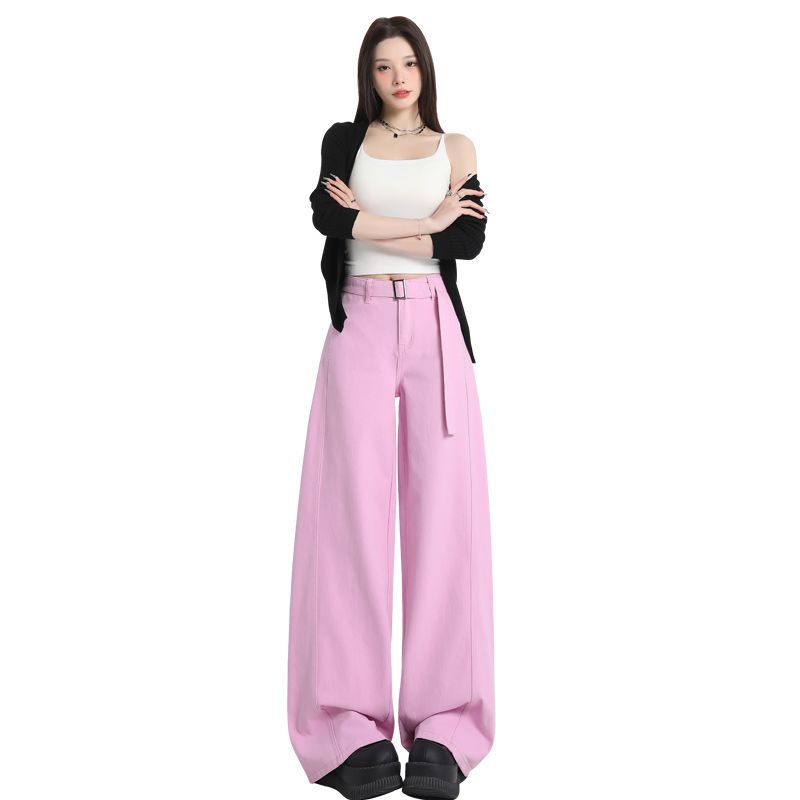 Женские весенние брюки с высокой талией и широкими штанинами Женские весенние ленивые и свободные брюки прямого кроя с драпировкой