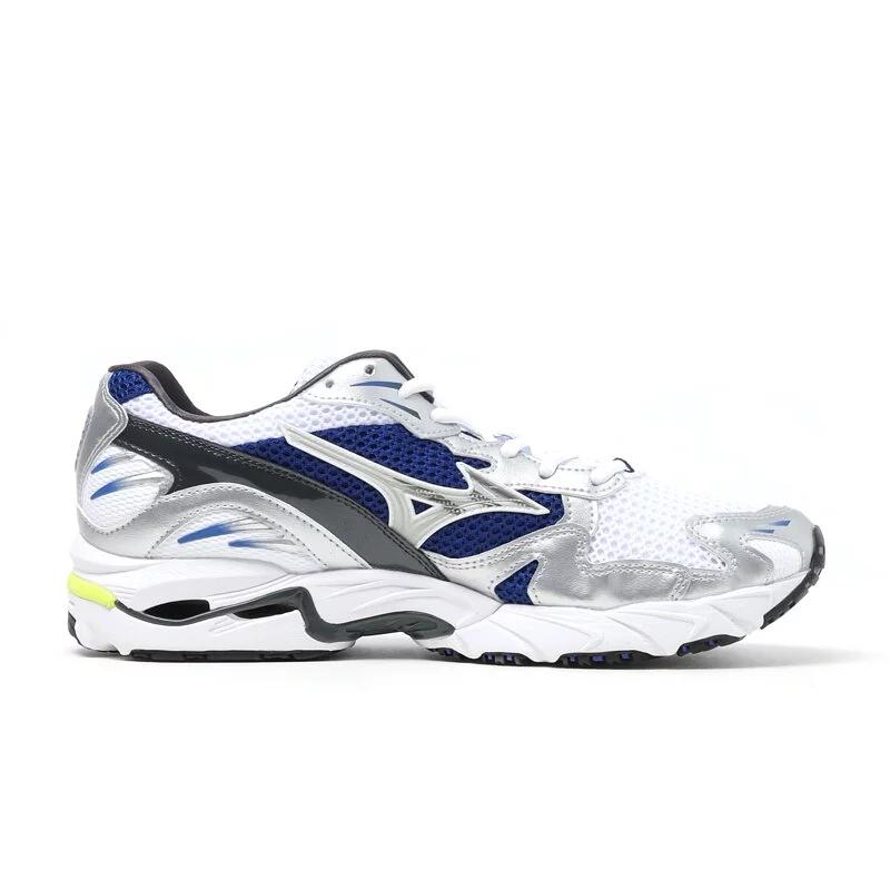 Mizuno Wave Rider 10 Удобные Универсальные Амортизирующие Прочные Низкие Повседневные Кроссовки для Бега Унисекс кроссовки Белый Синий D1GA210406
