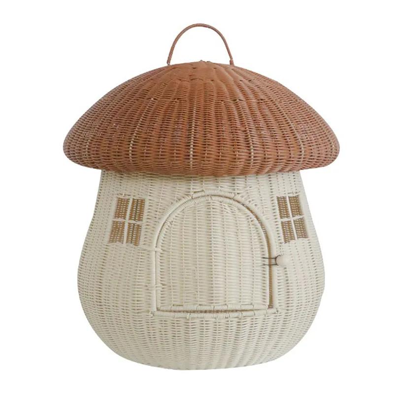 Комфортный глубокий сон, 4 сезона, кошачья кровать, маленький коврик, корзина, домик для маленькой собаки, палатка для домашних животных, уютная пещера, гнездо, закрытый гриб, домик для котят