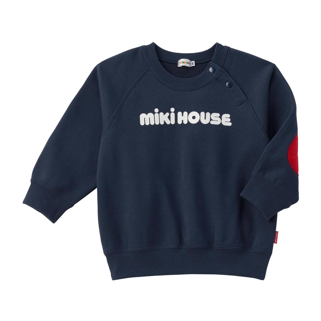 MIKIHOUSE Web Limited Back Logo Sweatshirt Pullover, Baby Kids, Size 130cm, Navy, Model 10-5620-682