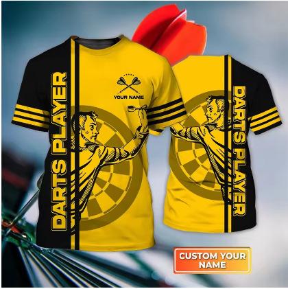 New 3D Printed Darts Men's Name Darts Team Summer Short Sleeve Top Fashion Round Neck