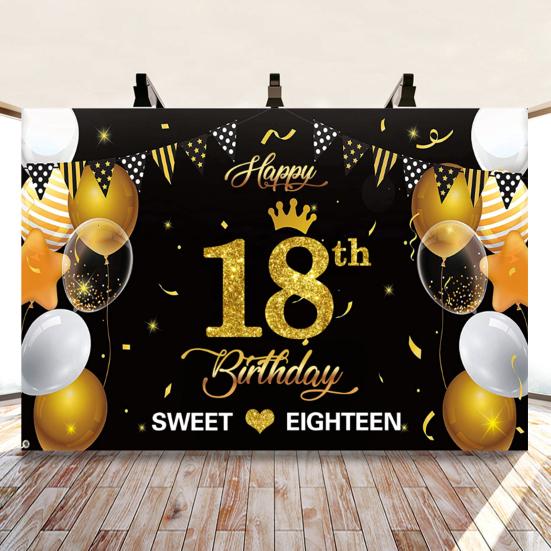 Фон гобелен моющийся блестящий портативный фон для вечеринки 18-й день рождения фон декоративная ткань фон гобелен