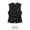 2025 Spring Women's European & American Style Sequin Belted Knit Vest