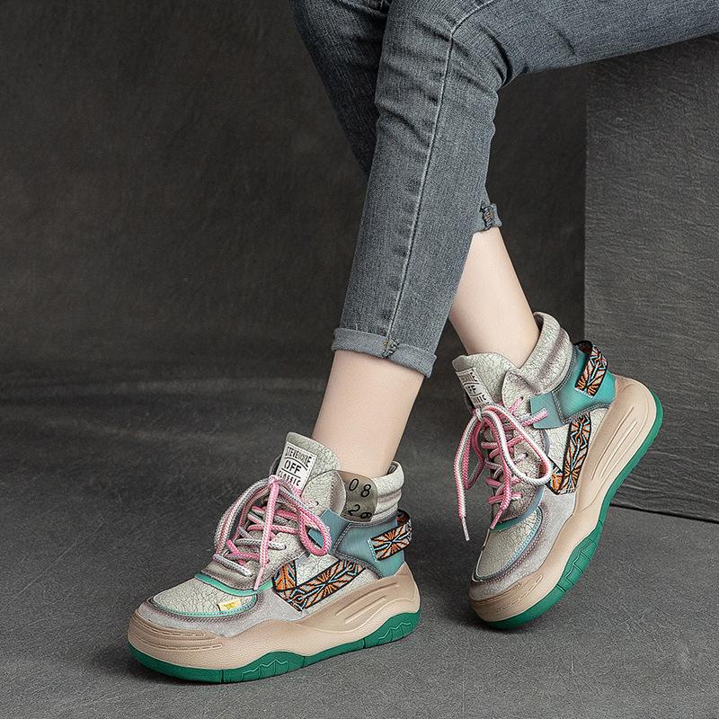 GKTINOO 5СМ Женские ботинки из натуральной кожи, женские ботильоны на платформе, на танкетке, плюшевые, теплые, повседневные, осенне-зимние, на толстой подошве, кроссовки, обувь