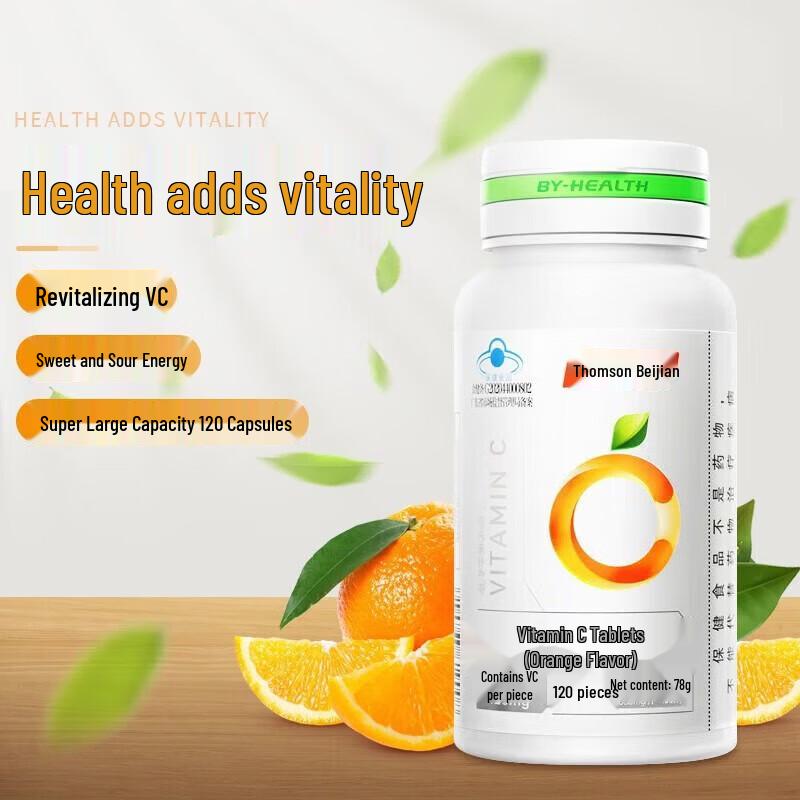 BYHEALTH Vitamin C Chewable Tablets, Orange Flavor