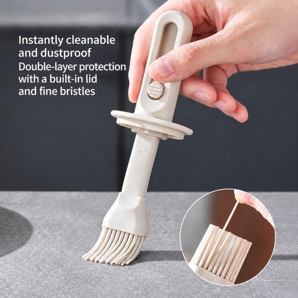 Leakproof Oil Dispenser Retractable Oil Container Oil Jar with Built-in Oil Brush cooking