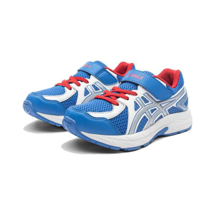Asics Contend Jog Comfortable Lightweight Stable Daily Outdoor Sports Running Shoes Kids Sneakers Blue White 1014A329-400