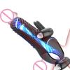 Ejaculation Delay Strap On Dick Enlargement Extender Cock Sleeve Penis Vibrating Ring G Spot Stimulator Vibrator
