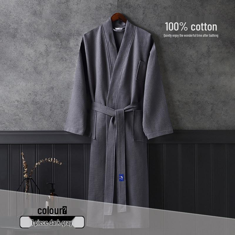 Unisex Quick-Dry Waffle Bathrobe for Home, Hotel, or Spa