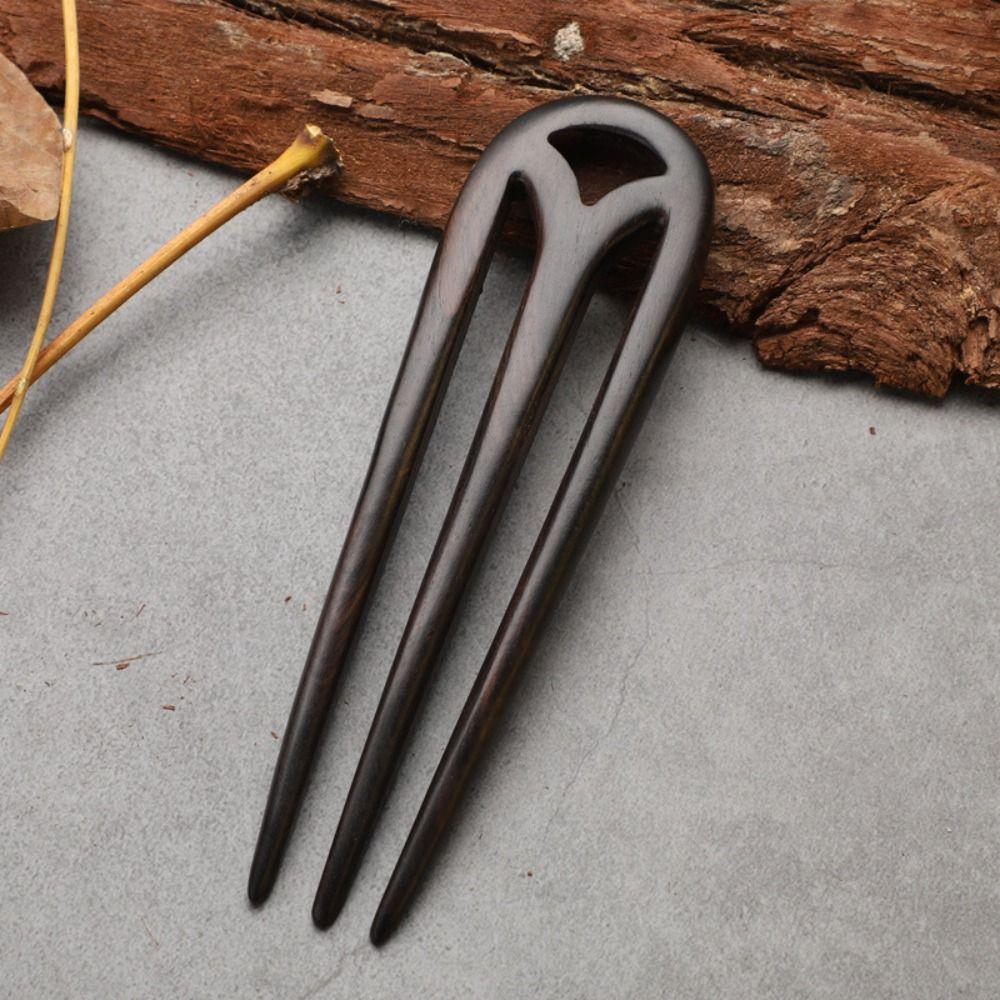 3 Prong Hair Forks Wooden French Hair Chopsticks Fashion Hair Pins Women