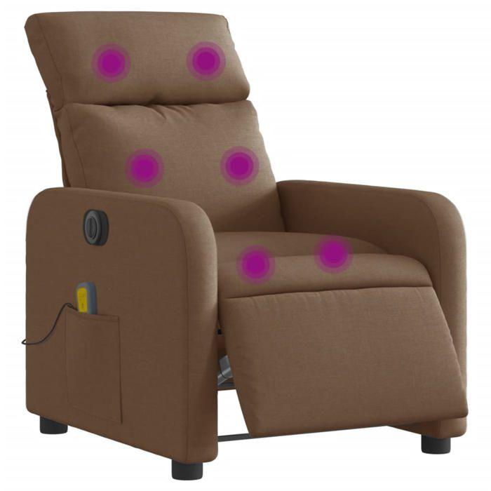 VidaXL Fauteuil Inclinable de Massage Électrique, Chaise de Relaxation avec Dossier et Repose-pied Réglables, Siège de Salon 3206694