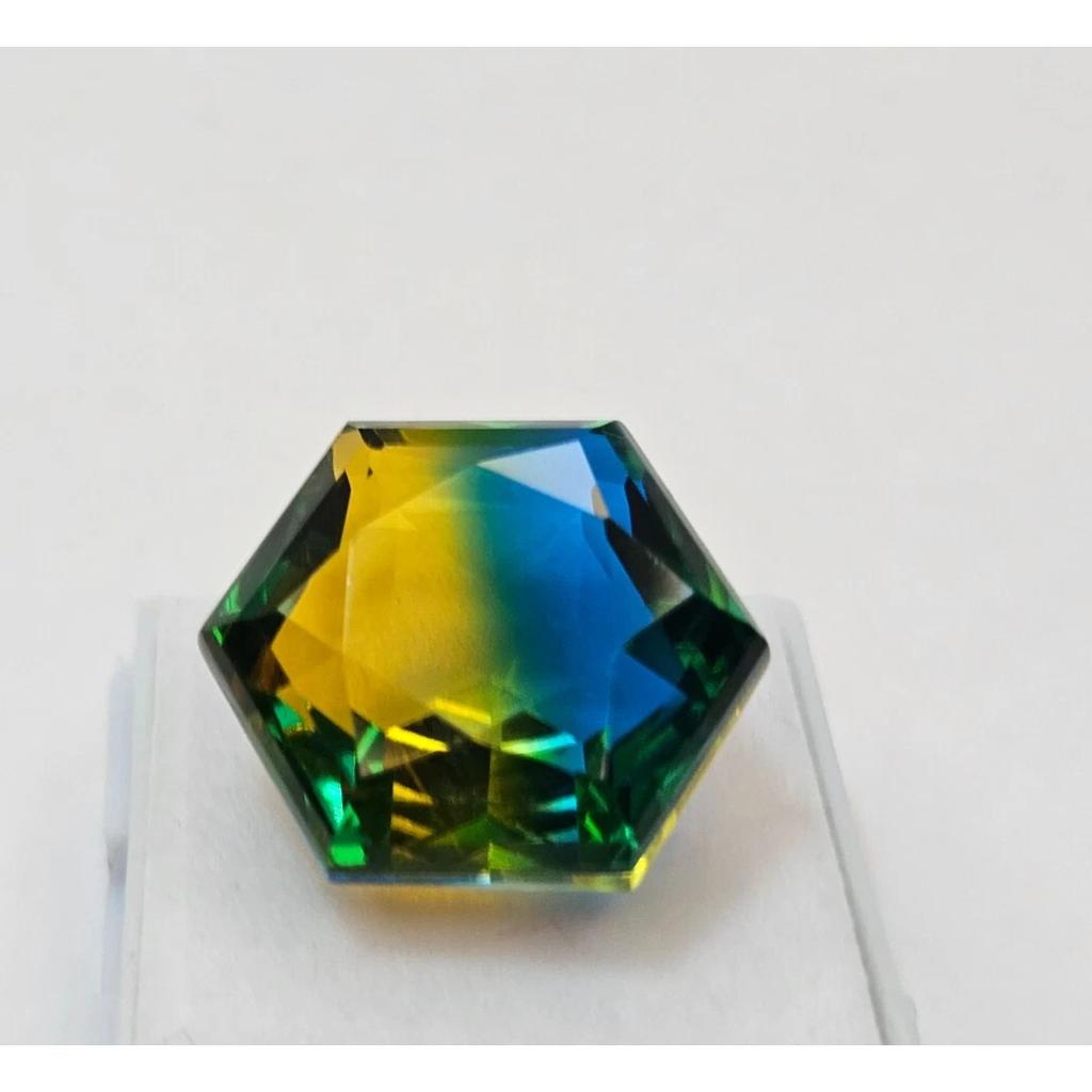 Natural Ametrine Bi-Color Hexagon Cut 23-24 Ct Beautiful Certified Gemstone
