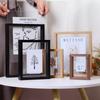 Квадратная рамка для мгновенных фотографий формата А4 8 дюймов, подставка для дисплея, каллиграфия, художественное произведение, двусторонняя прозрачная стеклянная фоторамка
