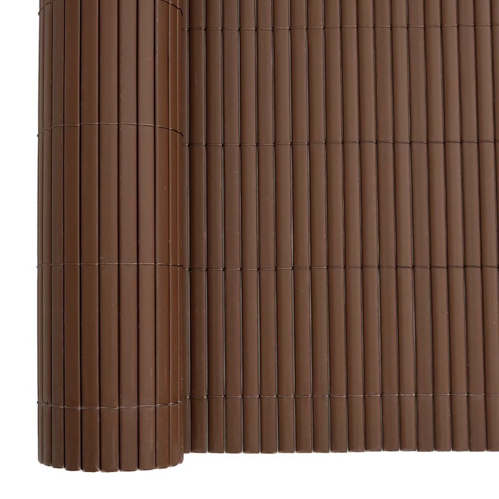 Double Sided Garden Fence Brown 1.8 x 3 m PVC