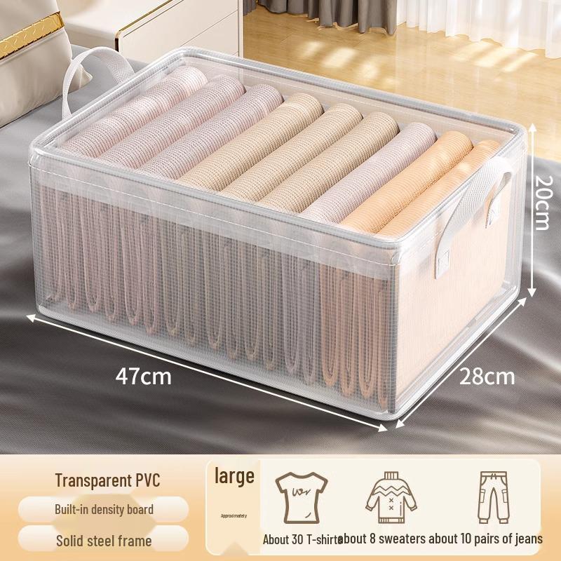 Pvc Organizer Clear Wardrobe Clothing Storage Box For Clothes Pants Lingerie Underwear And Socks