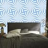 Hippie Wallpaper Background Azure and White for Living Room and Bedroom 50x1000