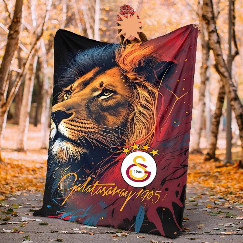 Galatasaray Flannel Blanket Soft Warm All-Season Throw, Design for Camping, Car Travel, Hiking Sofa, Bed, Office Perfect Gift for Parties