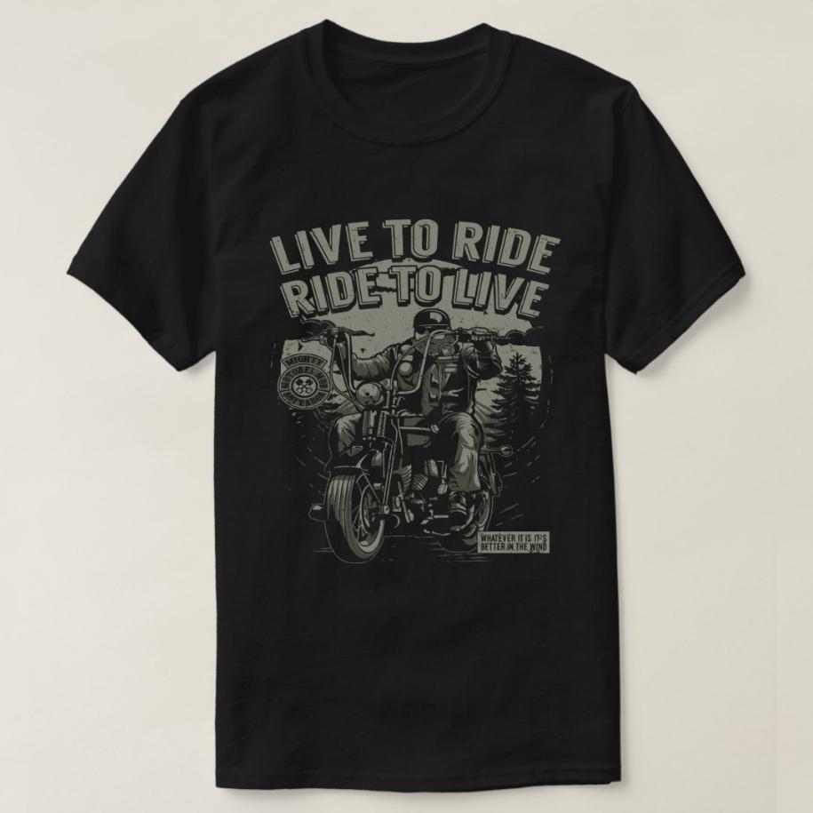 Live To Ride Ride To Live Retro Motorcycle Rider TShirt 100 Cotton ONeck Short Sleeve summerCasual Mens Tshirt Size S3XL