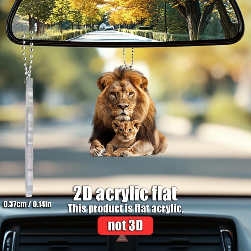 2D плоская акриловая подвеска с двойным львом - украшение для дома и автомобиля, аксессуары для рюкзака, брелок-шарм, идеальный подарок для любителей животных