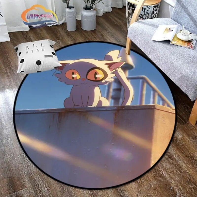 Круглый ковер с рисунком аниме Suzume, декоративный круглый коврик с 3D принтом для детей или девочек, коврик для спальни, гостиной