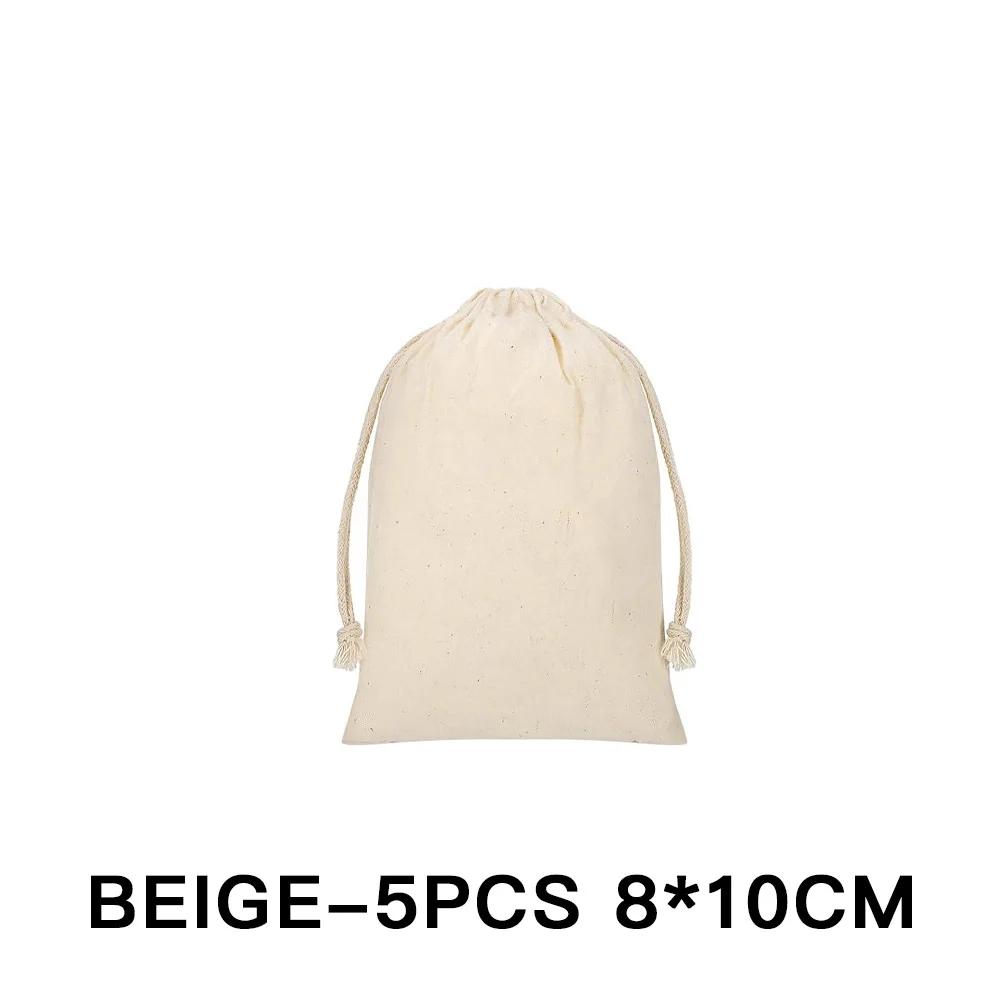Dustproof Gift Pouch 5/10/20 Pcs/Lot Reusable Natural Cotton Canvas Drawstring Storage Bags For Home Organizer